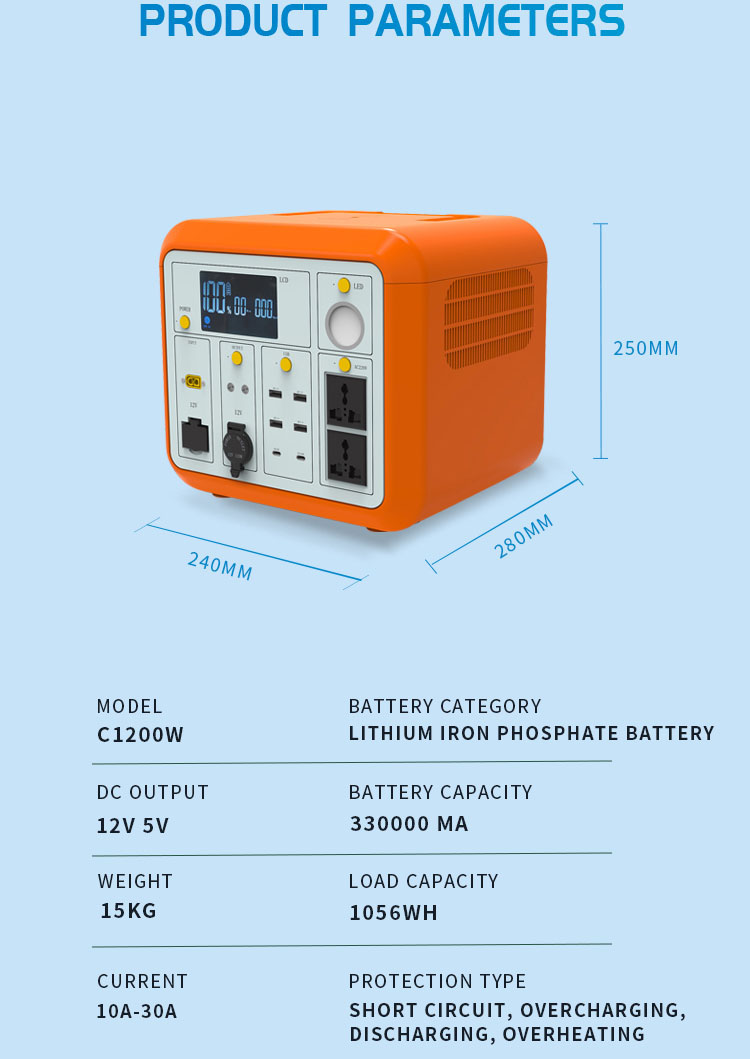 1200W Multifunctional Mobile Power Supply